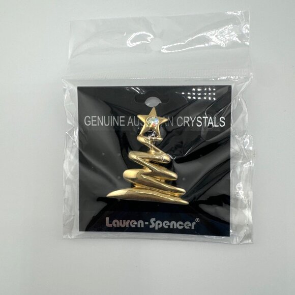 Lauren Spencer Christmas Tree Pin Brooch Austrian Crystal - Picture 2 of 4